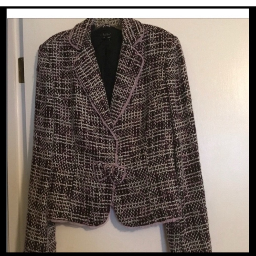 ECI Designer Paris Street Style Bow Blazer + Skirt Suit 8 Old School Elegance